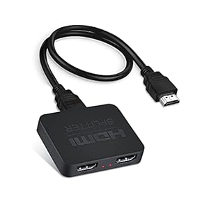 HDMI Splitter 4K@60Hz, avedio links HDMI Splitter 1 in 2 Out, HDMI Splitter for Dual Monitors Only Duplicate/Mirror…