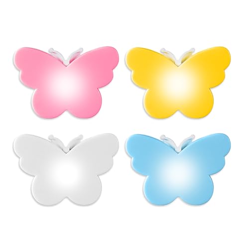 Wxeadu 4 Pcs Luz Nocturna Infantil Enchufe quitamiedos infantilcon Sensor Crepuscular Atenuación