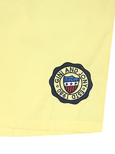 Image of Gini & Jony Boys Yellow Solid Cotton Elasticated Bermuda