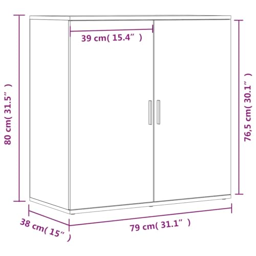 Vidaxl Credenza Bianca 79X38X80 Cm In Legno Multistrato - 3