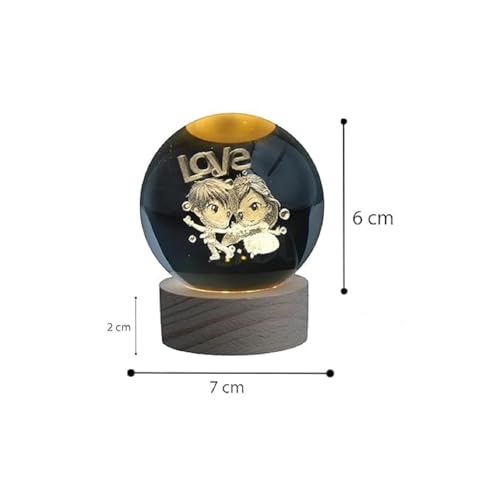 Image of Hamsa Magical Crystal Ball Night Light, LED Color-Changing Globe Lamp, Crystal Ball Lamp, Desktop Decorative Mood Light (16 Color Love)