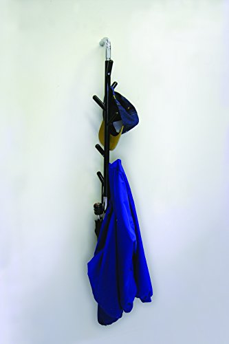 Headbourne Vertical Rotating Hat and Coat Rack, Wall Mounted, Steel, Black - Thumbnail 3