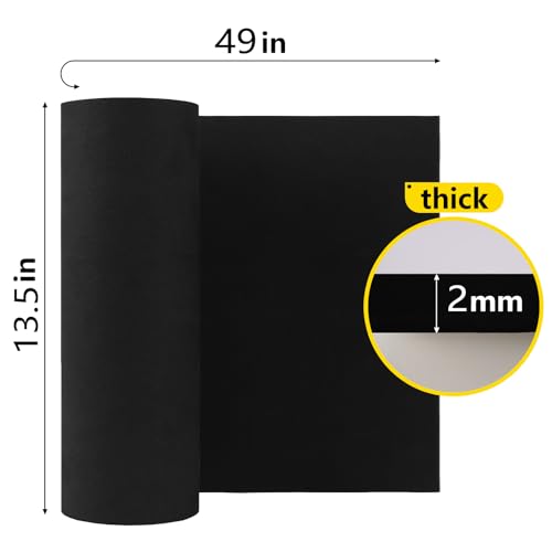 Do²ping Schwarz EVA Foam, 2mm dick (1-10mm) EVA Schaumstoff, 34x124.5cm mit hoher Dichte 86kg/m3 Cosplay Foam für Kunsthandwerk Kostüm DIY Projekt (2mm Schwarz)