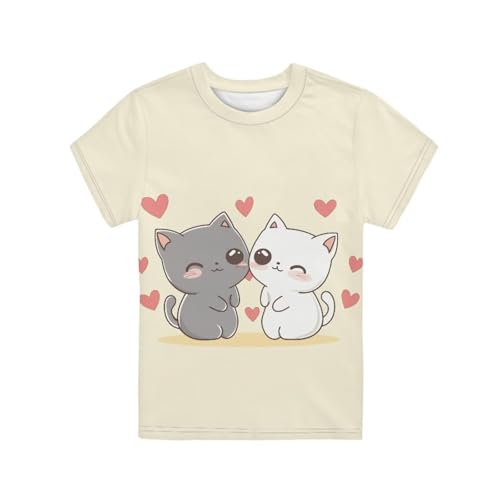 Image of WELLFLYHOM Kids Tshirts Girls Boys Short Sleeve Crewneck Tees Shirts Casual Sport Pullover Tops Size 3-16 Years