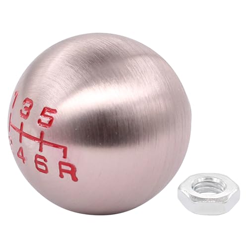 ApplianPar Aluminum Round Ball 6 Speed Manual Gear Stick Shift Shifter Lever Knob M10 x 1.5 Thread Screw Adapter Nuts for JDM for Honda Civic FD2 RSX FA5 FG2 FB6 S2000 Type-R