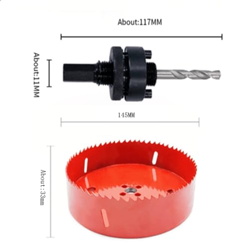 145mm Hole Saw, Drill Bit, LAIWEI A2 Hole Saw Heavy Duty Arbor Hole Cutter for Drilling Wood Thin Sheet Metal - Image 2