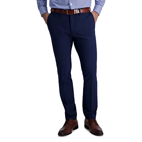 Kenneth Cole Reaction Mens Skinny Fit Flat Front 4 Way Stretch Dress Pants, Bright Blue, 33W x 30L US