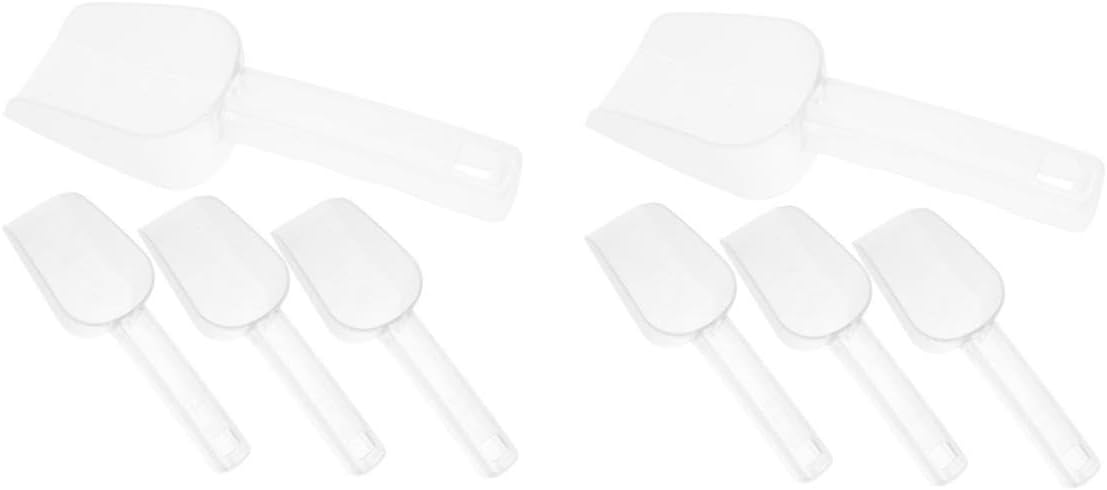 SOLUSTRE 8pcs Burr Smooth Surface Ice Scoop for Freezer Bin Kitchen Scoop Flour Ice Cube Grain Candy Sugar Multi-use