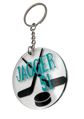 Personalized Sports Keychains - Name Tags, Bag Tags, Party Favors, End-of-Season Gift, Team Gifts, Coach Gifts (Ice Hockey)