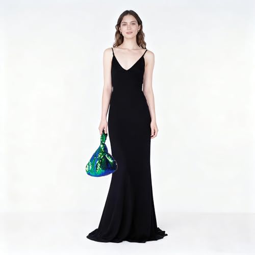 Image of Eternal Beauty Sequin Wristlet Bag, Reinforced Sparkly Evening Clutch for Wedding Guest, Cruise & Prom Mini Purse