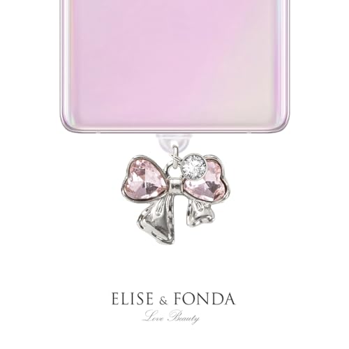Colgante tipo C antipolvo para celular Samsung iPhone 16 cristal rosa 3D 3