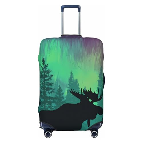 Moose Forest Elastic Travel Luggage Cover, Washable Spandex Suitcase Protector, Anti-Scratch Fits 18-32 Inch