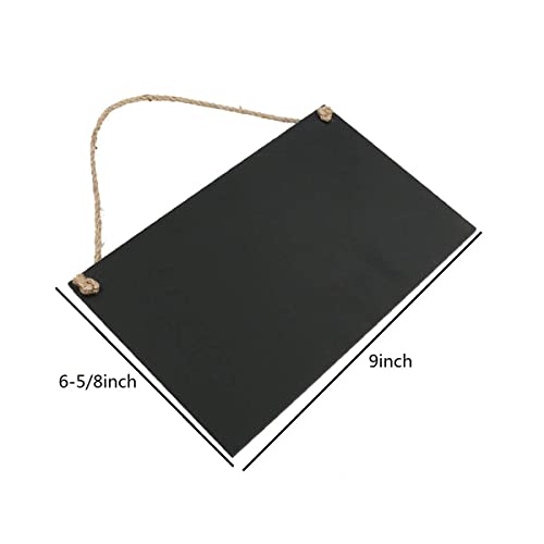 Vccgy Wooden Double Sided Hanging Chalkboard Signs,Memo Message Sign, Vintage Erasable Message Board Sign With Hanging String For Wedding Kitchen Home Party Decoration (Black) #TOP1
