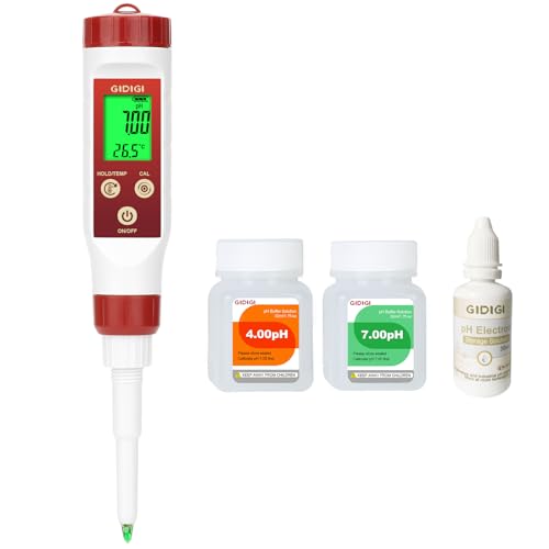 GIDIGI pH Mètre Aliments, pH-Mètre Numérique Pour Fermentation, Sauce Piquante, conservé, Sonde de Test de pH Alimentaire à Pointe de Lance Pour Fromage,...