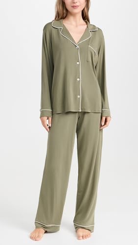 Image of Eberjey Gisele Classic Women's Pajama Set | Long Sleeve Shirt + Long Pants