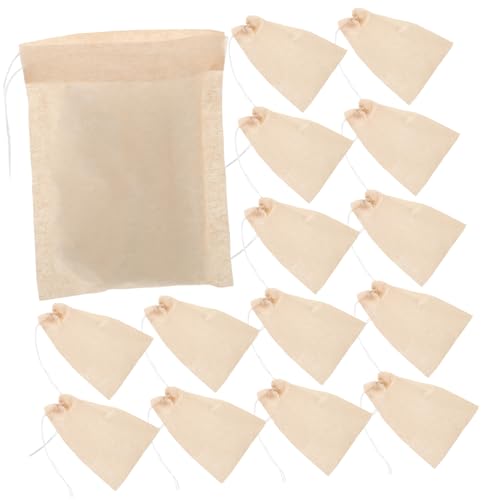 Sosoport 100 piezas Filtro de Papel Desechables para Infusor de Té Filtro Fino para Sueltas Café Especias y Hierbas con Cordón de Cierre Uso Doméstico y Restauración
