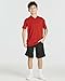 Real Essentials 3 Pack: Boys Dry-Fit Youth Teen Active Athletic Short Sleeve Workout Hoodie - Hooded Pullover Shirts, 8-10