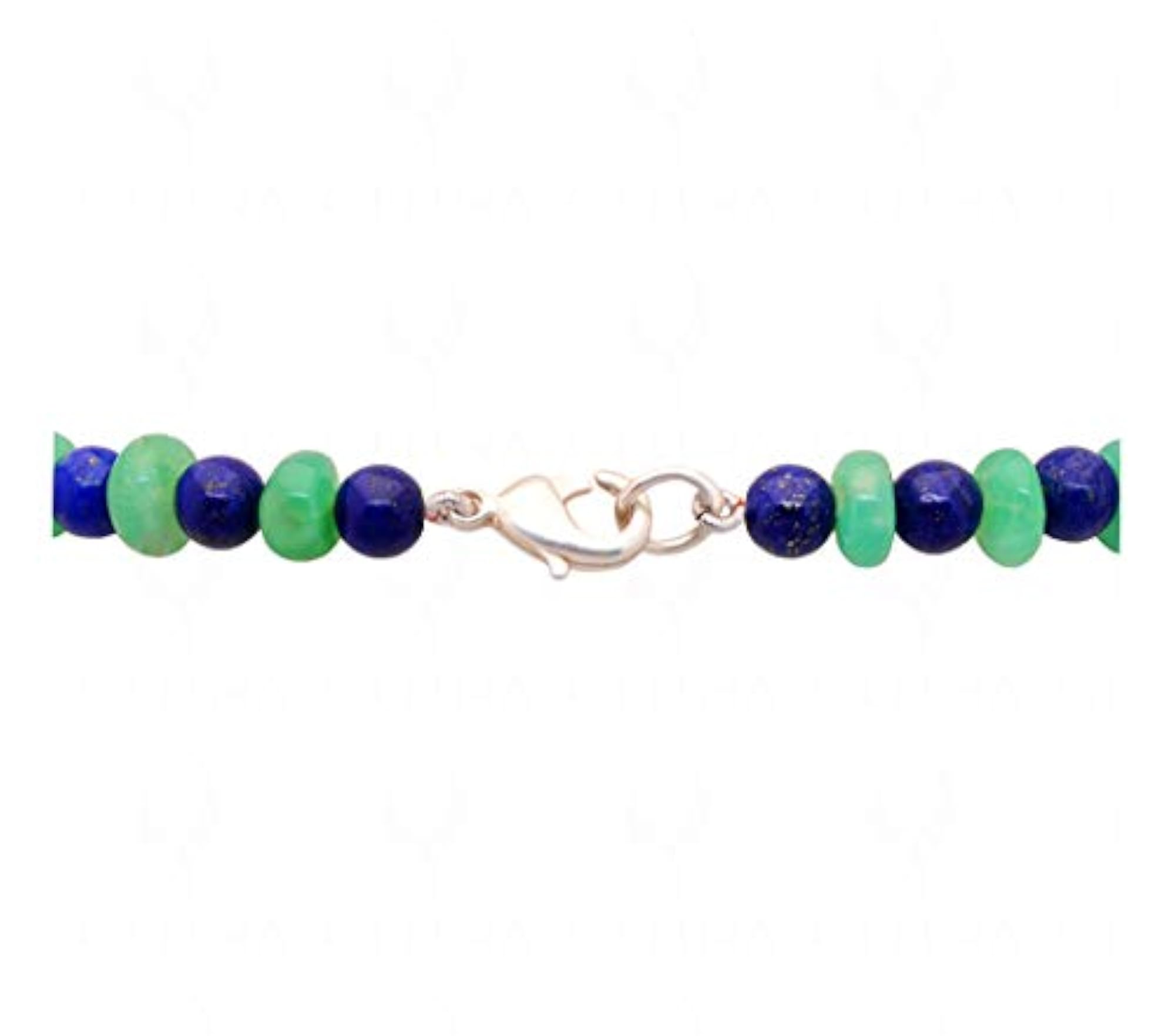 Jaipur Chrysoprase & Lapis Lazuli Gemstone Round Cabochon Bead Strand
