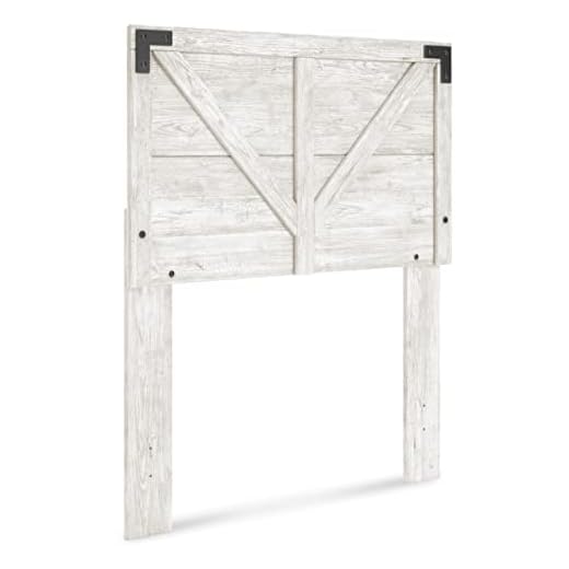 Signature Design by Ashley Shawburn Modern Farmhouse Crossbuck Panel Headboard ONLY, Twin, White