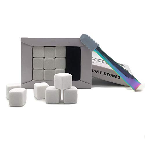 Whiskey Ice Stones Natural Whiskey Rocks Gift set Chilling Stones for Drink White 9pcs