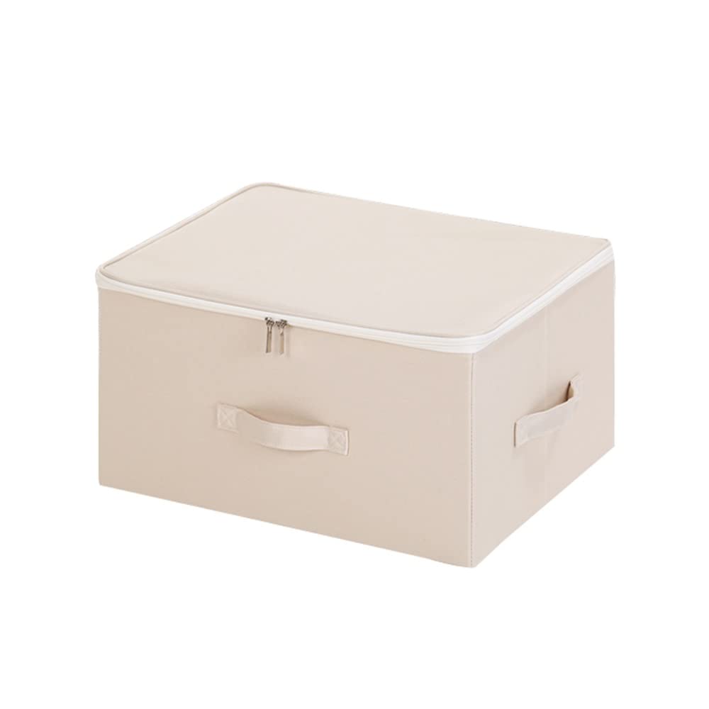 ETRGFTHU Clothes Storage Box Household Quilt Storage Bag Foldable Large Capacity Design Moisture and Dustproof Under-bed Debris Storage(Beige,50cm*40cm*25cm)