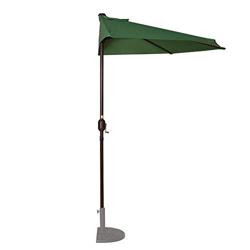Sundale Outdoor 9 Feet Steel Half Umbrella Table Market Patio Umbrella With Crank And Strap For Garden Deck Backyard Pool 5 Steel Ribs 100 Polyester Canopy Dark Green Buy Online In Faroe