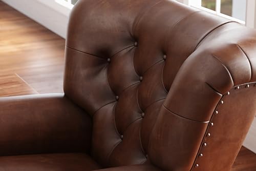 Sillón reclinable cuero chocolate oscuro miniatura 5