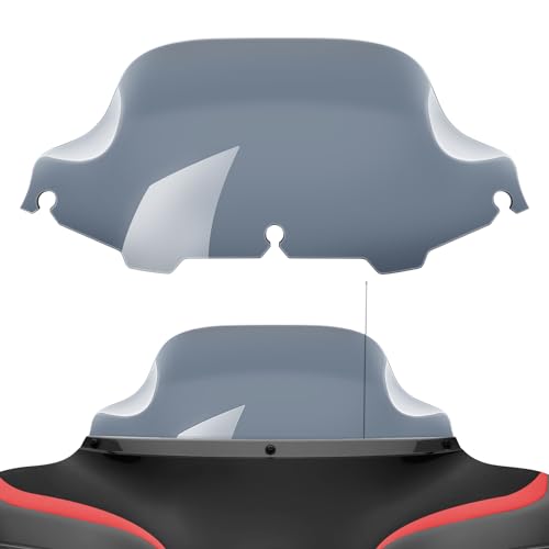 Amazicha 8 Smoke Wave Windshield Windscreen Compatible for 1996-2013 Harley Davidson Touring Street Glide/Electra Glide/Tri Glide FLHT FLHX FLHTCU FLHTC FLHTK (Tint)