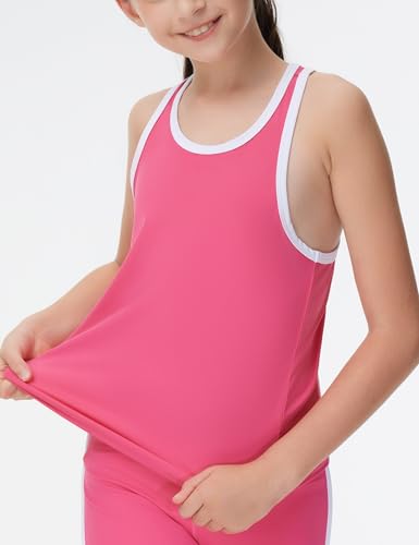 Image of THE GYM PEOPLE Girl's Athletic Tank Tops Racerback Running Workout Shirts | Soft, High stretch, Racerback, Relaxed fit, Easy to match, For running, dancing and daily wear