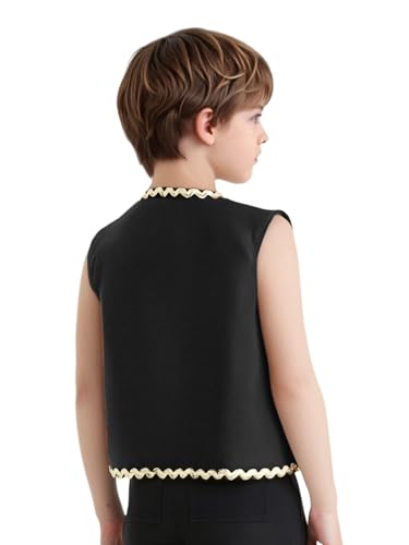 Kids Boys Sleeveless Pirate Jacket Open Front Waistcoat with Skeleton Bones Print2