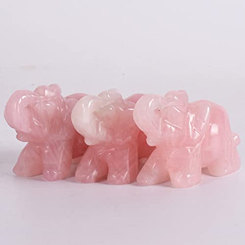Amazon.co.jp: 象の置物 ローズクォーツ 彫刻 2～2.5インチ