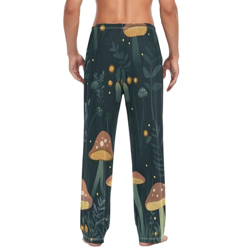 Mushrooms Pajama Pants for Men Comfort Sleep Lounge Bottoms Straight-fit with Pockets S-XXL2