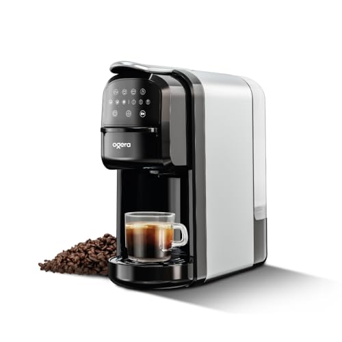 Ogera 3 in 1 Multifunction Espresso Coffee Maker | 1400W Power | 20 Bar Pressure Pump | Digital Touch Control | Multi Capsule Compatibility | Self Cleaning Function | Black | OG1400EC