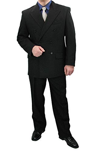 Sharp Hand Tailored 2pc Men Double Breasted Dress Suit w/1 Pair of Socks3