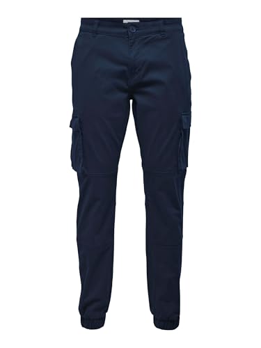 Only & Sons Pantaloni Cargo Male Onscam Ringiovaniti Pantaloni Cargo, Gessato Grigio, 36W X 34L - 8