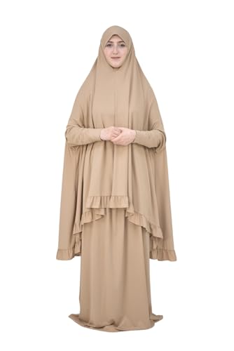 Generic damas collection prayer dress, اسدال الصلاة (Golden beige), womens