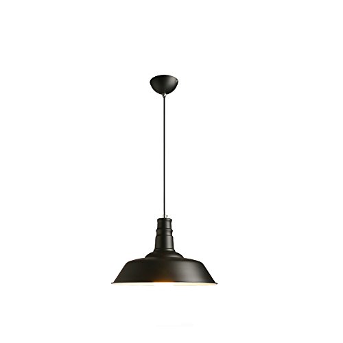 Suspension moderne minimaliste noire e27 en métal brossé