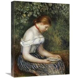 22 in. The Reader - A Young Girl Seated Art Print - Pierre-Auguste Renoir