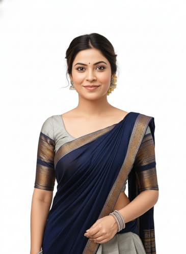 RENVAANI Women's Traditional Kanjivaram Kanchipuram Silk Zari Weaving Unstitched Lehenga Choli with Dupatta