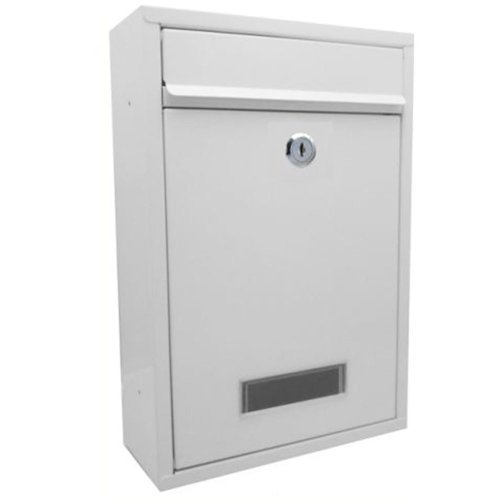Buzón Arboria Square Postbox en color blanco fabricado en metal para cartas