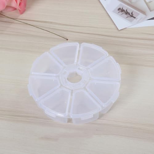 Caja de plástico transparente con compartimentos ajustables para almacenar cuentas y objetos pequeños, diseño fácil de transportar