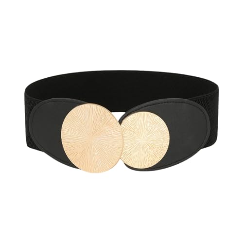 UncleS Elastic Waist Belt 5 cm Wide Fashionable Buckle Sash for Women Dresses Jeans Trousers Adjustable Stretch Women Elastic Band