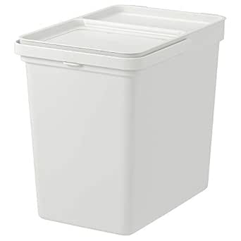 Ikea HALLBAR Bin with Lid, Light Grey color, 22 litters : Amazon.in ...