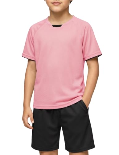 Image of Arshiner Boys Loose Athletic Set Crew Neck T-Shirt & Mesh Short 4-13 Years | Boys Loose Athletic Shorts Set Performance Crew Neck T-Shirt and Mesh Short Outfits Lightweight & Breathable