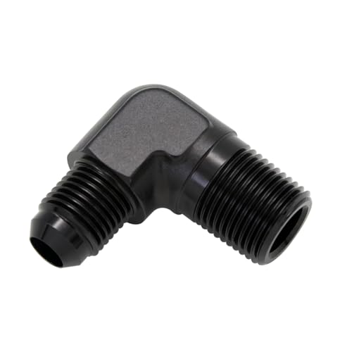 Codo aluminio negro AN6 a 1/4 NPT macho para adaptaciones de combustible 2