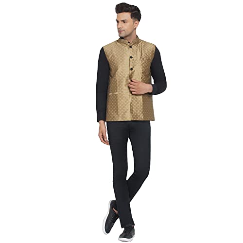 Image of Veera Paridhaan Men's Jacquard Printed Nehru Jacket