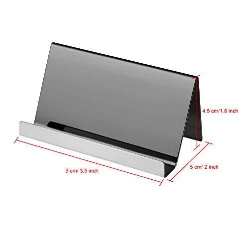 Maxdot 2 Pack Stainless Steel Business Cards Holders Desktop Card Display Business Card Rack Organizer (Black) #TOP2