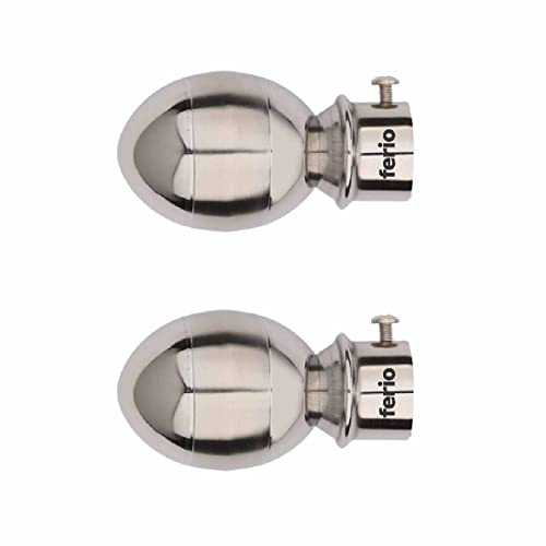 Image of FERIO Stainless Steel Curtain Bracket Knob for Door and Window Fitting for Bathroom and Kitchen for 1 Inch Rod Only Finals Set (2 Pack)