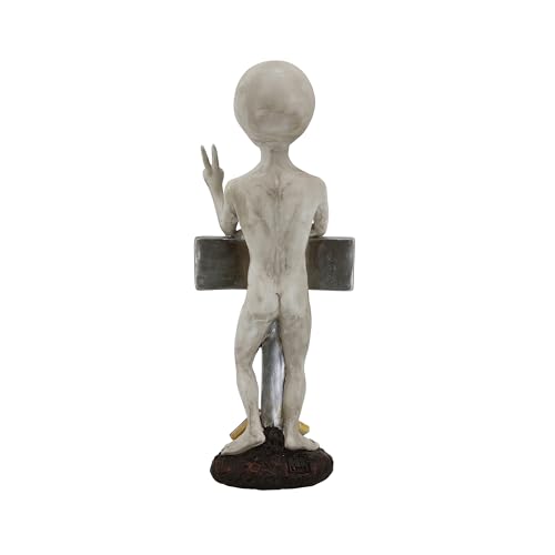 Estatua Alien de Resina con Letrero Bienvenida miniatura 6