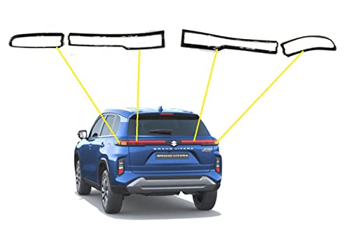 Car Piano Black Chrome Accessories Combo Kit for Maruti Grand Vitara (2022 - Present)